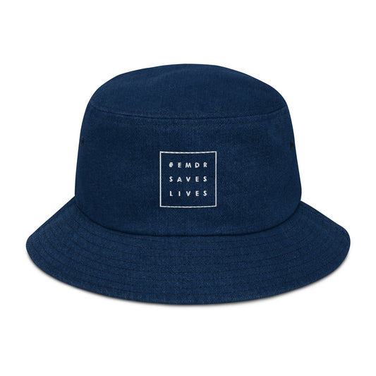 #EMDRSAVESLIVES Denim Bucket Hat (Classic Denim / One size) , Flat Embroidery