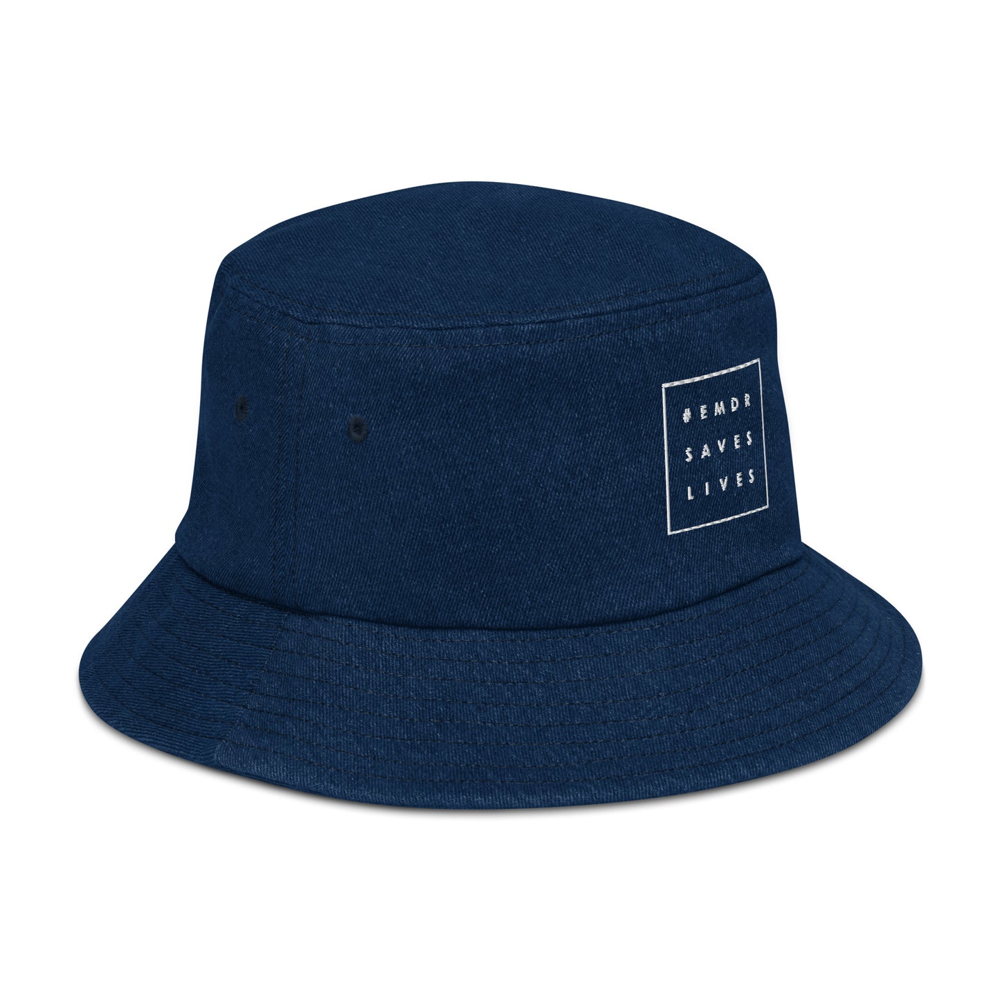 #EMDRSAVESLIVES Denim Bucket Hat (Classic Denim / One size) , Flat Embroidery