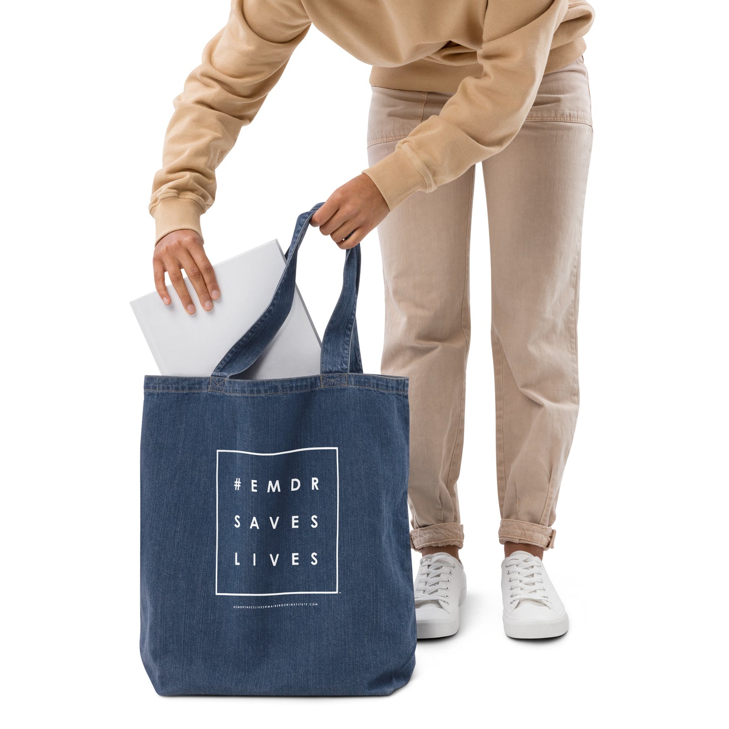 #EMDRSAVESLIVES Organic Denim Tote Bag