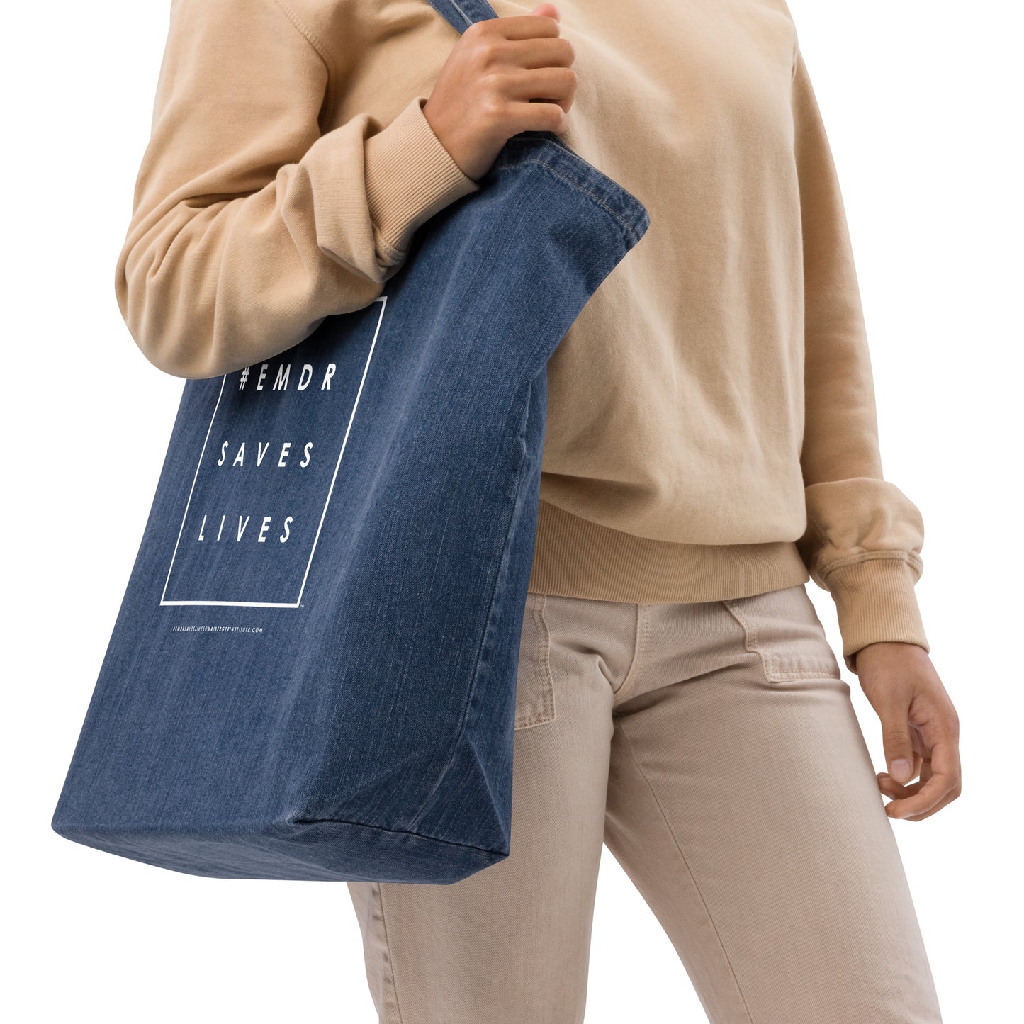 #EMDRSAVESLIVES Organic Denim Tote Bag