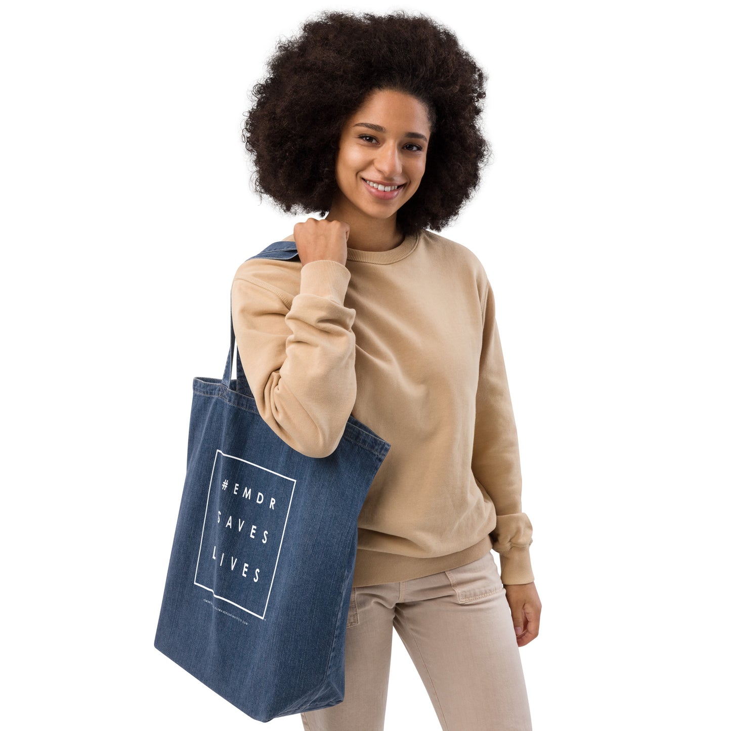 #EMDRSAVESLIVES Organic Denim Tote Bag