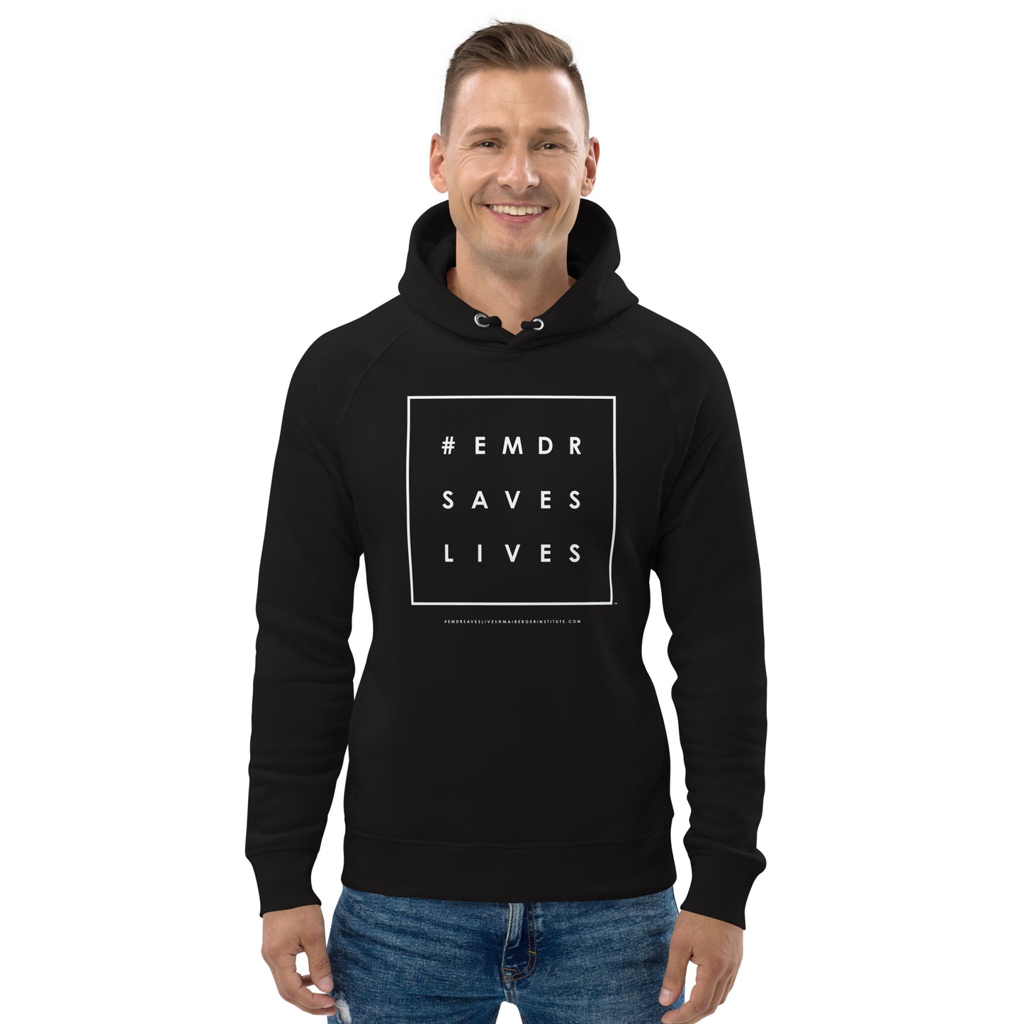 #EMDRSAVESLIVES Unisex Eco Pullover Hoodie - Raglan Sleeves - Side Pockets